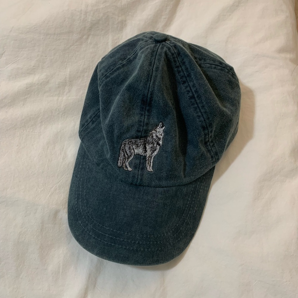 Denim wolf baseball hat